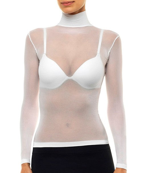 sheer top made of nylon pantyhose fabric