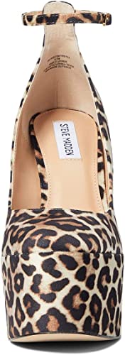 Steve Madden Women's Skyrise Pump, Leopard Velvel, 7.5