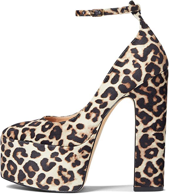 Steve Madden Women's Skyrise Pump, Leopard Velvel, 7.5