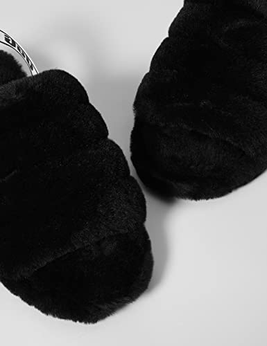 KuaiLu Womens Slides Soft Cushion Faux Fur Sandals for Women Open