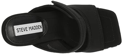 Steve Madden Women's VOIDED Heeled Sandal, Black, 6