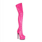 Fandimeier Women's Plus Size Hot Pink Black Long Boots Over The Knee Thigh High Boot Zipper Ladies Men's Unisex Patent Leather Platform Shoes-PINK-6.5