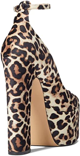 Steve Madden Women's Skyrise Pump, Leopard Velvel, 7.5