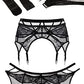 sofsy Lace Garter Belt / Suspender Belt with Clips for Women's Thigh High Stockings (Stockings Sold Separately) Black - Plus Size XXL 2XL (W32-33inch)