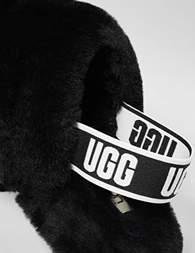 UGG Women's Fluff Yeah Slide Slipper, Black, 11 M US