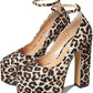 Steve Madden Women's Skyrise Pump, Leopard Velvel, 7.5