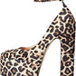 Steve Madden Women's Skyrise Pump, Leopard Velvel, 7.5