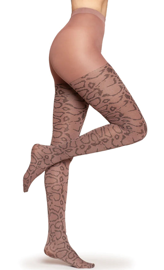 Animal Print Pantyhose - Big Pattern - Opaque Tights